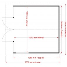 7 x 7 Shire Kensington Summerhouse - Floor Plan