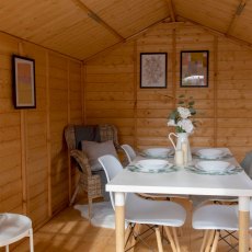 8 x 12 Mercia Premium Traditional T&G Summerhouse with Veranda - interior dining set up