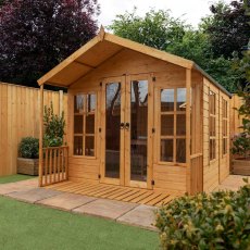 8 x 10 Mercia Premium Traditional T&G Summerhouse with Veranda - in situ
