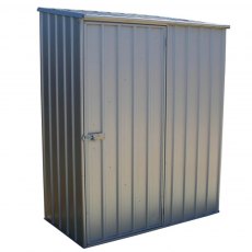 5 x 3 Mercia Absco Space Saver Pent Metal Shed in Zinc - isolated 3/4 view