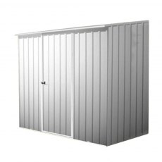 7 x 5 (2.26m x 1.52m) Mercia Absco Space Saver Metal Shed in Zinc