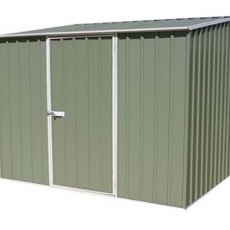7 x 5 Mercia Abcso Space Saver Pent Metal Shed in Pale Eucalyptus - door closed