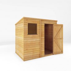 5 x 7 Mercia Overlap Pent Shed - isolated with door open