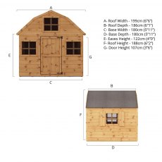 6x6 Mercia Dutch Barn Playhouse - dimensions