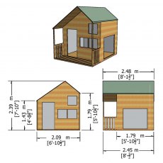 Shire Crib Playhouse with Integral Garage - Dimensions