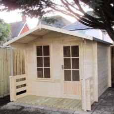 7G x 7 (2.09m x 2.09m) Shire Maulden Log Cabin (19mm Logs) - with verandah