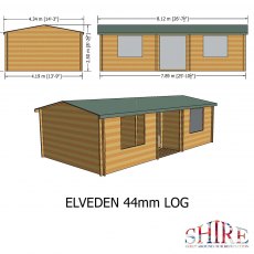 26 x 14 Shire Elveden Log Cabin - Dimensions