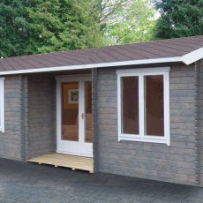 26 x 14 Shire Elveden Log Cabin - Anthracite Grey and optional plain windows