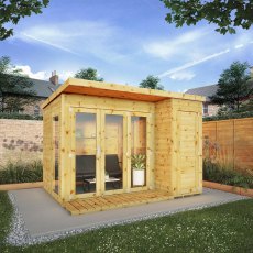 10 x 8 (3.10m x 2.40m) Mercia Garden Room Summerhouse with Side Shed