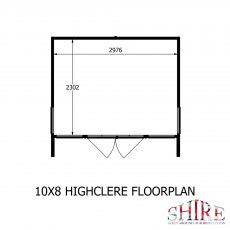 10x8 Shire Highclere Summerhouse - Floorplan