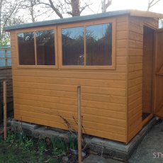 8x6 Shire Norfolk Professional Pent Shed - angled position