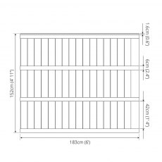 Mercia 5ft High (1524mm) Mercia Vertical Feather Edge Flat Top Fence Panels - Pressure Treated