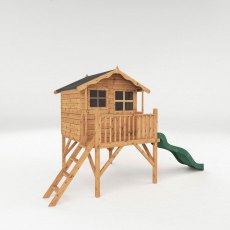 5x7 Mercia Poppy Tower Playhouse with Slide - isolated angled view
