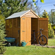 7 x 5 (2.04m x 1.61m) Shire Overlap Apex Garden Shed with Double Doors