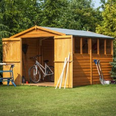 10 x 8 (2.99m x 2.39m) Shire Overlap Apex Garden Shed with Double Doors