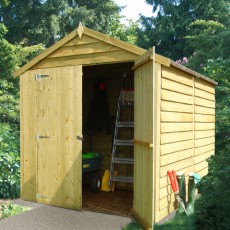 8 x 6 (2.44m x 1.86m) Shire Overlap Windowless Shed with Double Doors - Pressure Treated
