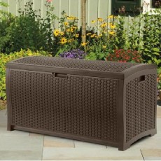 Suncast Rattan Style Wicker Deck Box - 375 Litre Capacity