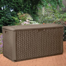 Suncast Rattan Style Wicker Deck Box - 507 Litre Capacity