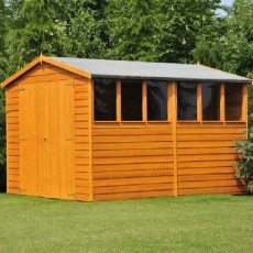 10 x 6 (2.99m x 1.79m) Shire Overlap Apex Shed with Double Doors