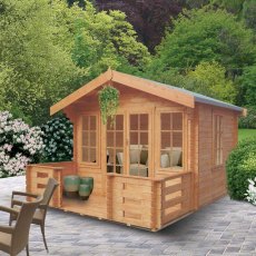 12G x 12 (3.59m x 3.59m) Shire Grizedale Log Cabin (28mm to 70mm Logs)