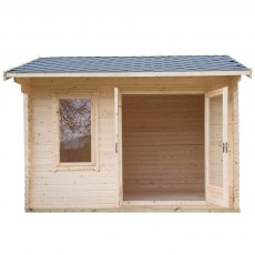 10 x 12 Shire Marlborough Log Cabin - Isolated doors open