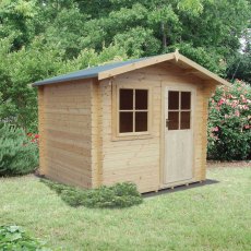 8G x 8 (2.39m x 2.39m) Shire Herewood Log Cabin (28mm Logs)