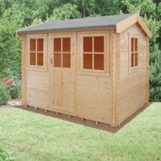 8G X 10 (2.39m x 2.99m) Shire Hemsted Log Cabin (28mm to 70mm Logs)