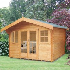 14G x 10 (4.19 x 2.99m) Shire Clipstone Log Cabin (28mm to 70mm Logs)