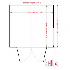 7 x 7 Shire Buckingham Summerhouse - Pressure Treated - floor plan