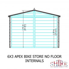 3 x 6 Shire Shiplap Bike Storage - No Floor - Floor plan