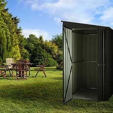 4 x 8 (1.13m x 2.34m) Lotus Lean-To Metal Shed in Anthracite Grey