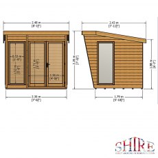 8 x 6 Shire Highclere Summerhouse - Elevation view