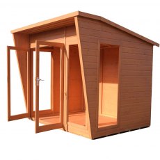 8 x 6 Shire Highclere Summerhouse - Doors closed with angled view