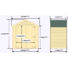 4 x 6 (1.20m x 1.83m) Shire Overlap Pressure Treated Shed - Windowless