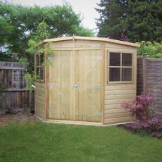 8 x 8 (2.25m x 2.25m) Shire Tongue and Groove Corner Shed - Pressure Treated
