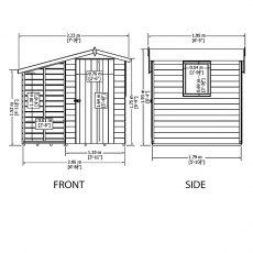 7 x 6 Shire Shed and Log Store external measurements