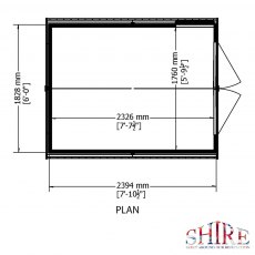 8 x 6 Overlap Windowless Shed with Double Door - Base plan