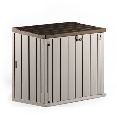Forest Garden 4 x 2 (1.30m x 0.75m) Forest Large Plastic Garden Storage Box (Grey and Taupe)