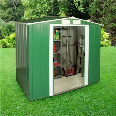 6 x 4 (1.92m x 1.12m) Sapphire Apex Metal Shed in Green