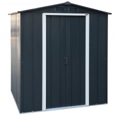 6 x 6 (1.92m x 1.72m) Sapphire Apex Metal Shed in Anthracite Grey