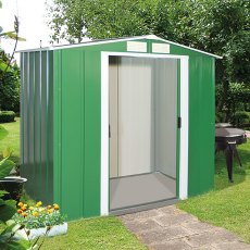 6 x 6 (1.92m x 1.72m) Sapphire Apex Metal Shed in Green