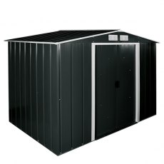 8 x 6 (2.52m x 1.72m) Sapphire Apex Metal Shed in Anthracite Grey