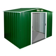 8 x 6 (2.52m x 1.72m) Sapphire Apex Metal Shed in Green