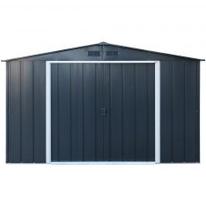 10 x 8 (3.12m x 2.32m) Sapphire Apex Metal Shed in Anthracite Grey
