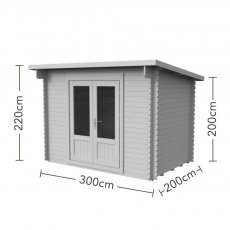 6 x 10 Forest Harwood Pent Log Cabin - dimensions