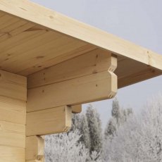 13 x 16 Forest Mendip Pent Log Cabin - detail fo roof overhang
