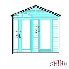 8x8 Shire Larkspur Corner Summerhouse - internal dimensions