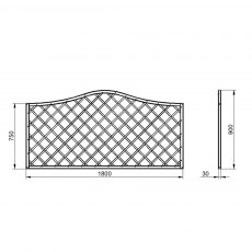 3ft High (900mm) Forest Europa Hamburg Fence Panels - Dimensions