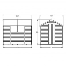 8 x 6 Forest Shiplap Shed - Dimensions