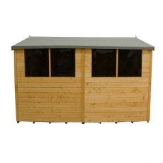 8x10 Forest Shiplap Workshop Shed with Double Doors - Side view